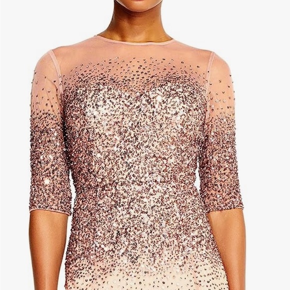 Adrianna Papell Beaded Illusion Gown - Picture 5 of 6